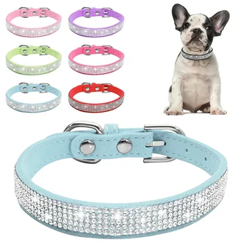 Čvrsta ogrlica za pse i mačke, Podesiva ogrlice za pse, vruće i dijamant mekan ogrlica za psa štene, mačić, Pribor za mačke, ogrlice za ukras kućnih ljubimaca