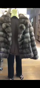 Ženska jakna Arlenesain 2022 od соболиного krzna smeđe boje, dobre kvalitete po mjeri