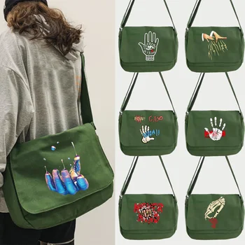Ženska torba-instant messenger, холщовые torbe preko ramena s uzorkom dlan, školska putnu torbu preko ramena, handheld bag velikog kapaciteta