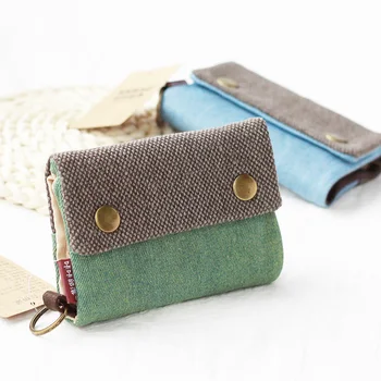 Ženski novčanik, novi monotono jednostavna traper torba u retro stilu, kreativni novčanik Zero, mini torbicu s nekoliko karata, torba na munje