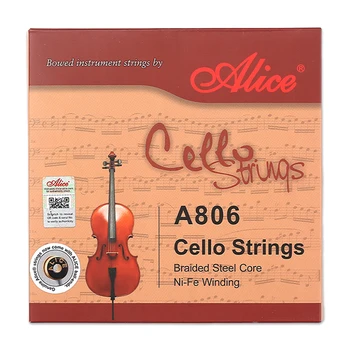 Žice za violončelo Alice A806 Pro navijanje od legure sa čeličnim jezgrom, niklom loptu kraj, 1 komplet, Univerzalni violončelo