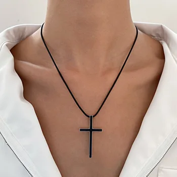 Винтажное ogrlica sa privjesak u obliku Križa za Žene, Muškarce, Raspeće, klasične gotičke modni Nakit za Tijelo, Dugi Lanac