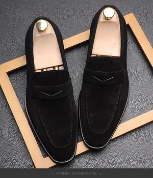 лоферы, muška kožna anti-baršun koža, postavlja papučica za lijenu noge, funky mat koža, business casual cipele