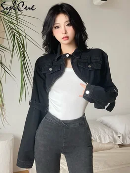 Однотонный korejski stil u retro stilu, univerzalni visokokvalitetna jednostavna klasična mala i teška ženska kratka jakna, šal, super