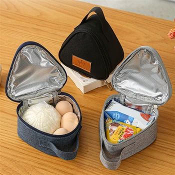 Термосумка za doručak s izolacijom, male trokutaste torbe za ланча s rižinih kuglica, slatka prijenosni torbe za bento, nova torba za žene i djecu