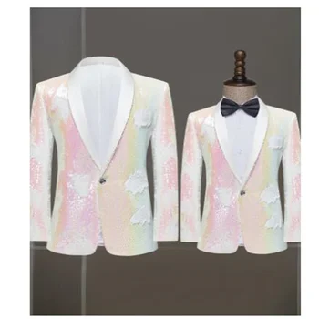 Фантазийные roza blazers sa srebrnim šljokicama, gospodo odijelo jakne, Nastup pjevača, vodeći high-end haljina scenskog krojenje, Vestidos De Novia