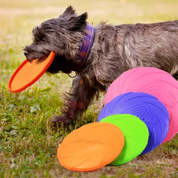 Igračka za kućne pse sa letenje diskom, silikonski materijal, ekološki čist, Ne жующая pas, Štene, Interaktivno učenje, Proizvode za kućne ljubimce
