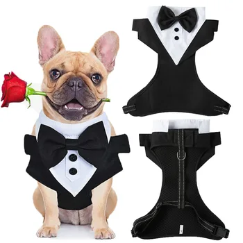 Nova шлейка za pse s trokutastim krpom, ručnikom za sline, prslukom s kravatom-leptir za kućne ljubimce i pribor za ukrašavanje britanskog svadbene nošnje